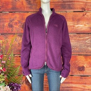 North Face Sweater Knit Fleece Jacket Full Zip M